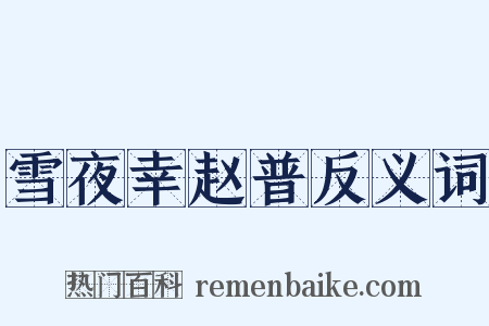 雪夜幸赵普反义词是什么意思的图片